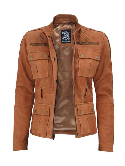 WOMENS SIX POCKET SUEDE JACKET