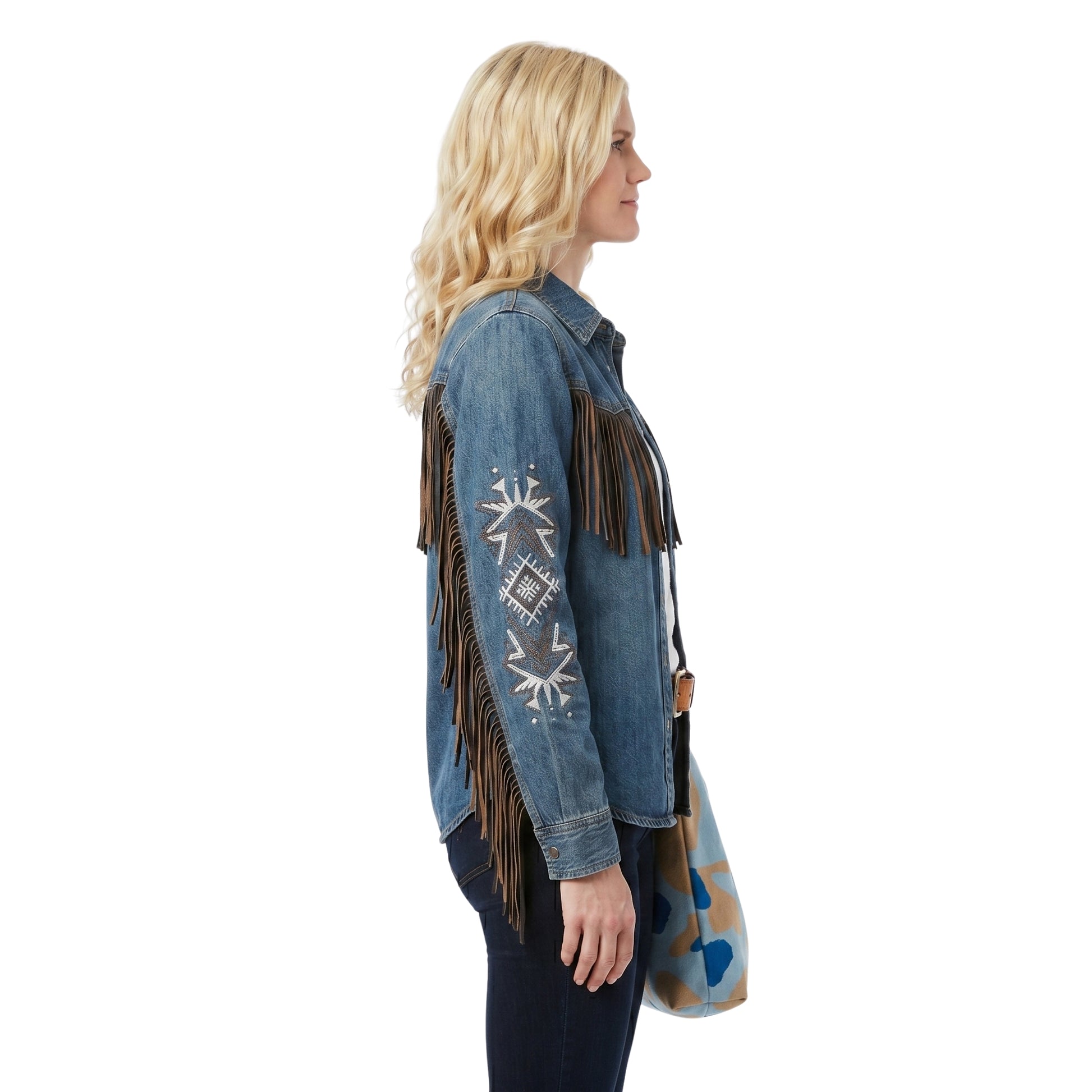 Marshals S01 Ellyn Jameson Denim Fringe Jacket Shop Now