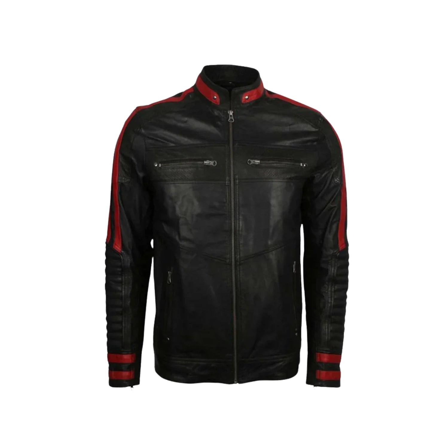 Café Racer Black Biker Leather Jacket – Classic Motorcycle Riding Gear