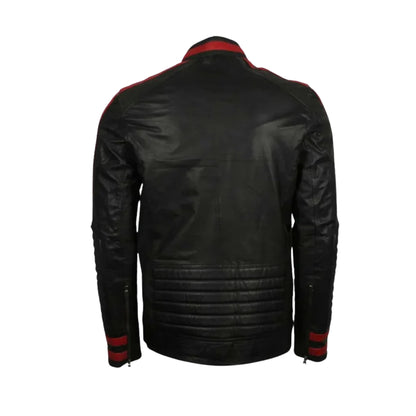 Café Racer Black Biker Leather Jacket – Classic Motorcycle Riding Gear