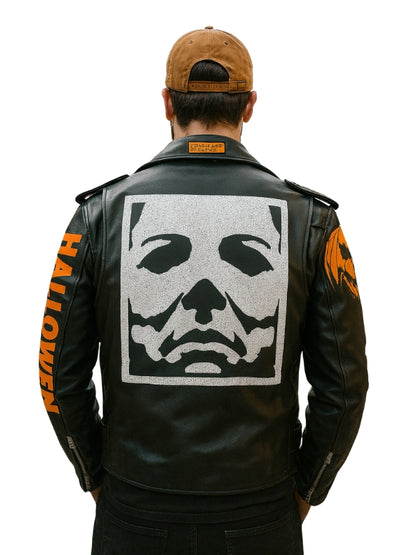 Halloween Costume Biker Jacket – Classic Black Leather