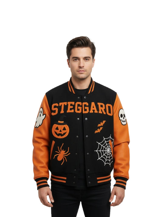 Halloween Pumpkin Varsity Jacket
