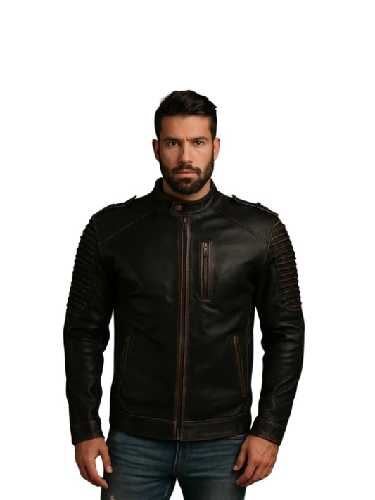 Men's Handmade Vintage Halloween Leather Jacket for Halloween