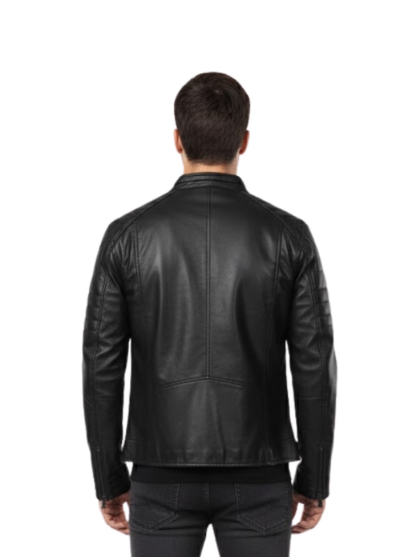 Men's Black Café Racer Biker Jacket