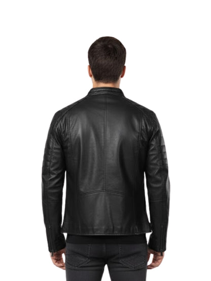 Men's Black Café Racer Biker Jacket