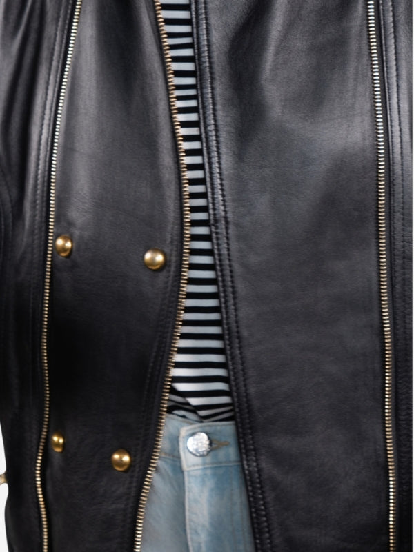 Women’s Premium Black Biker Leather Jacket