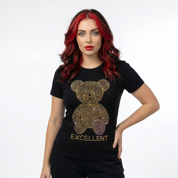 Bling Teddy Bear Rhinestone Tee