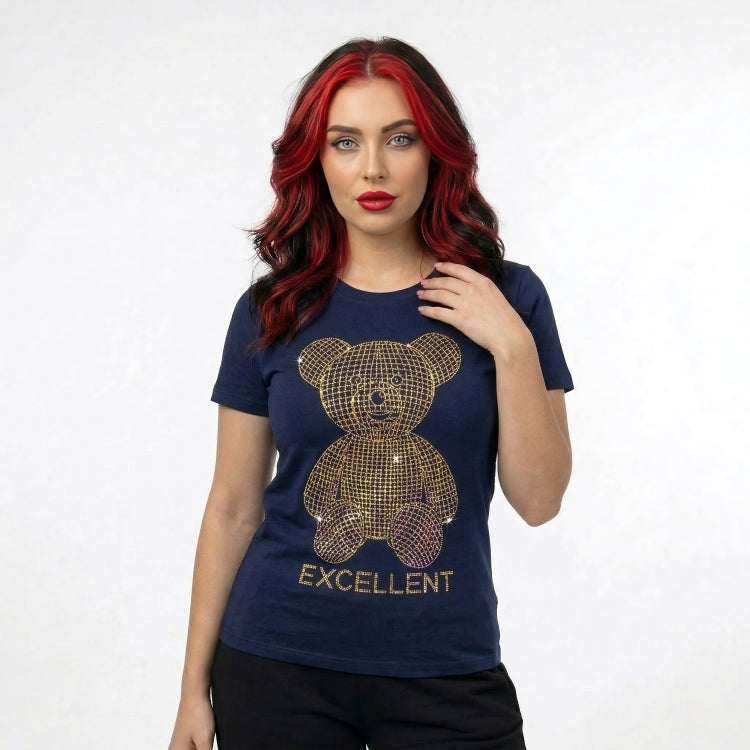 Bling Teddy Bear Rhinestone Tee