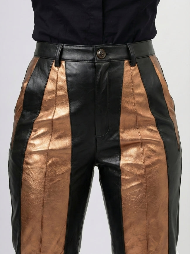 Women’s Cropped Mid-Rise Leather Pants