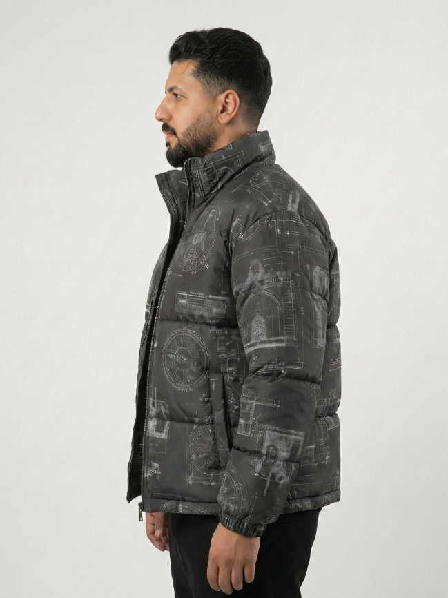 Men’s Black Parachute Puffer Jacket