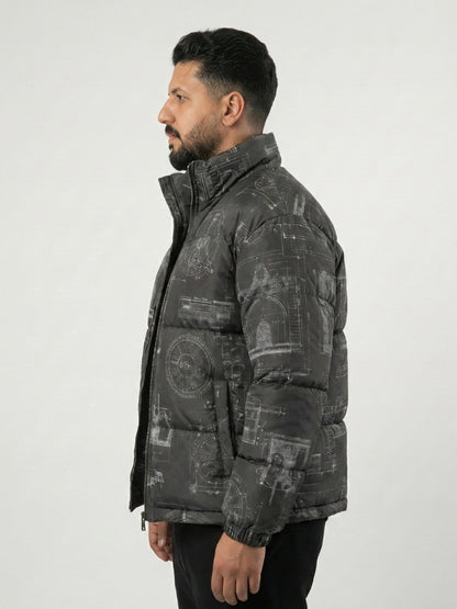 Men’s Black Parachute Puffer Jacket