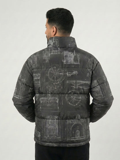 Men’s Black Parachute Puffer Jacket