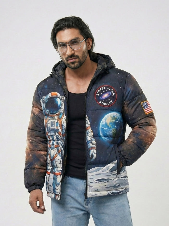 Galaxy Astronaut Men's Puffer Jacket