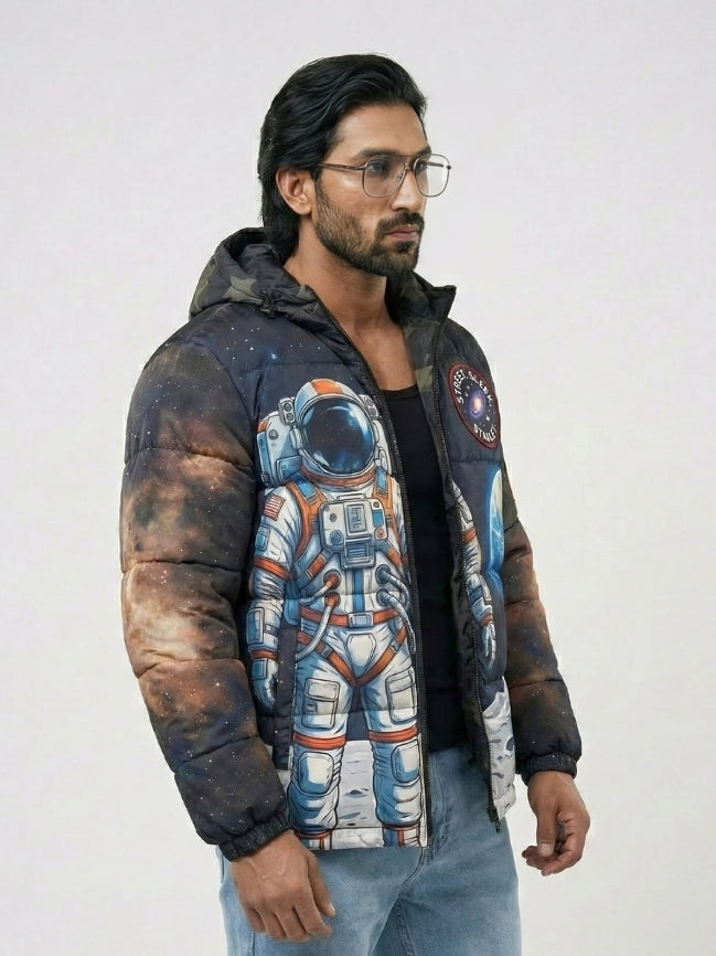 Galaxy Astronaut Men's Puffer Jacket