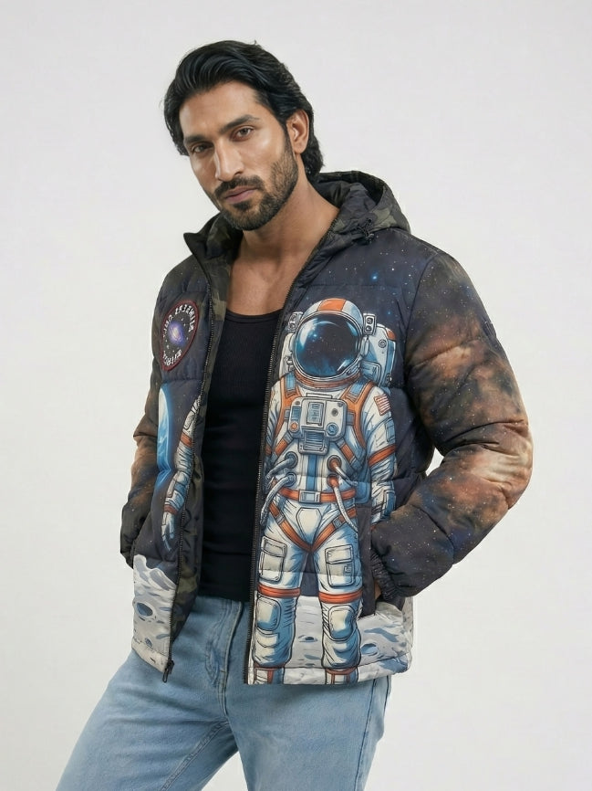 Galaxy Astronaut Men's Puffer Jacket