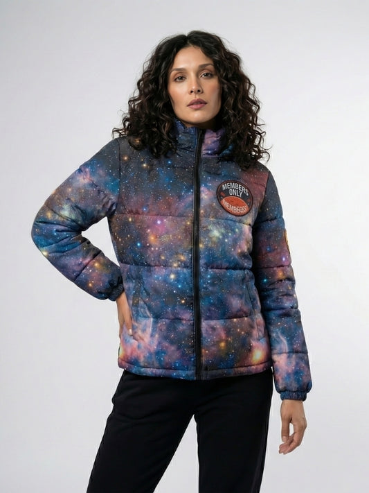 Women’s Cosmic Print Puffer Jacket