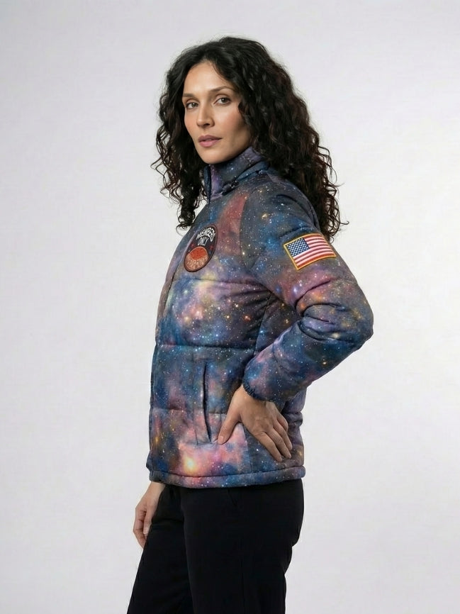 Women’s Cosmic Print Puffer Jacket