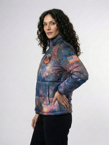 Women’s Cosmic Print Puffer Jacket
