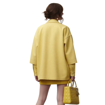 Lily Collins Emily in Paris S04 Yellow Leather Jacket