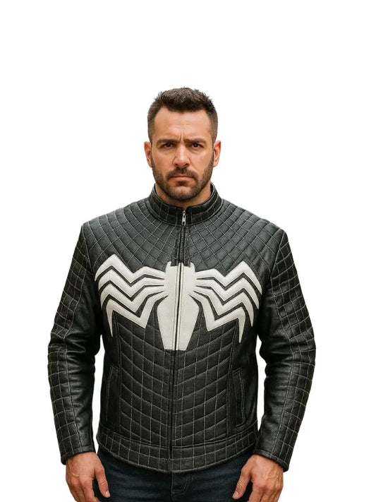 Venom Spider-Man black costume jacket inspired by superhero style