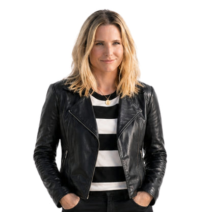 Veronica Mars Kristen Bell Black Biker Leather Jacket