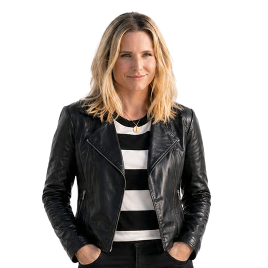 Veronica Mars Kristen Bell Black Biker Leather Jacket