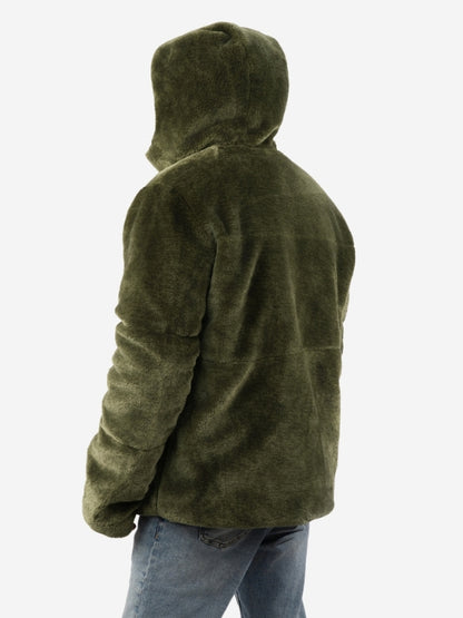 Men’s Reversible Hooded Jacket – Olive & Black Double Sided