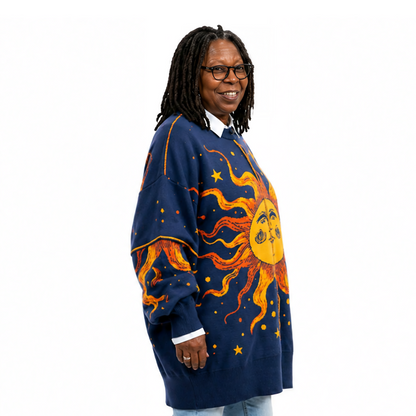 Whoopi Goldberg Sun Print Oversized Sweater
