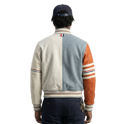 Wisdom Kaye NYC 2026 White and Blue Bomber Jacket