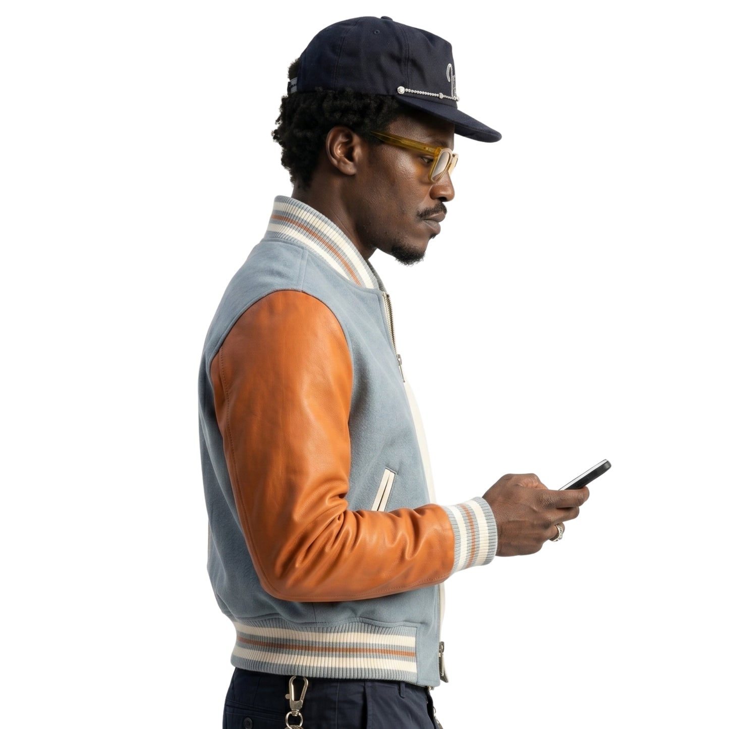 Wisdom Kaye New York City 2026 4-Bar Stripe Bomber Leather Jacket