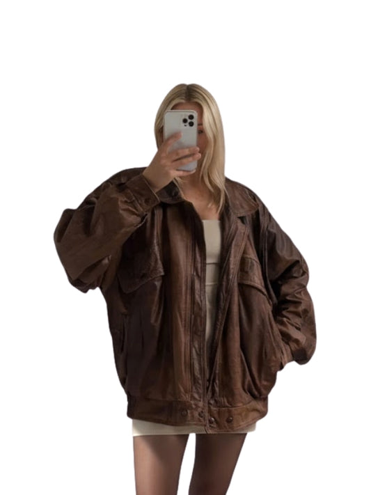 Women's Handmade Oversized Bomber Jacket
