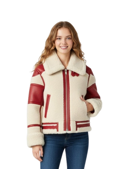 Women's Handmade Toddler Shearling Aviator Jacket