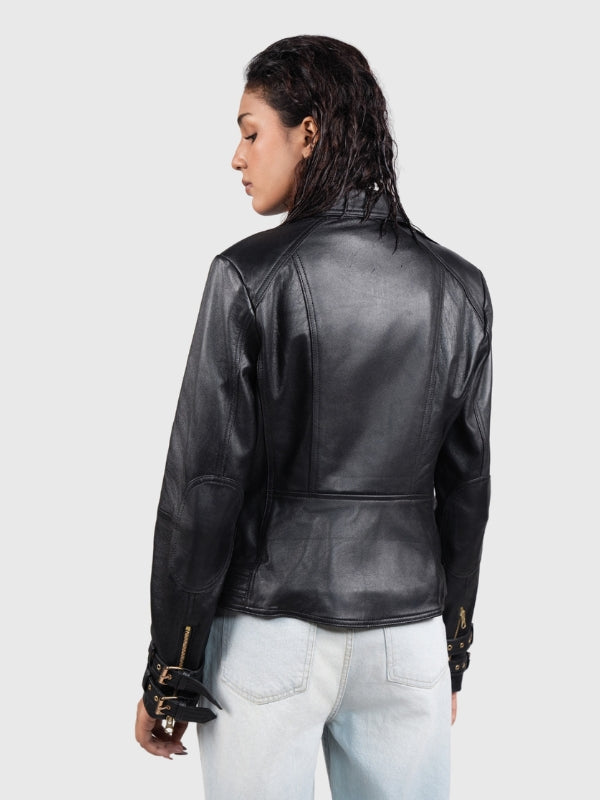 Women’s Premium Black Biker Leather Jacket