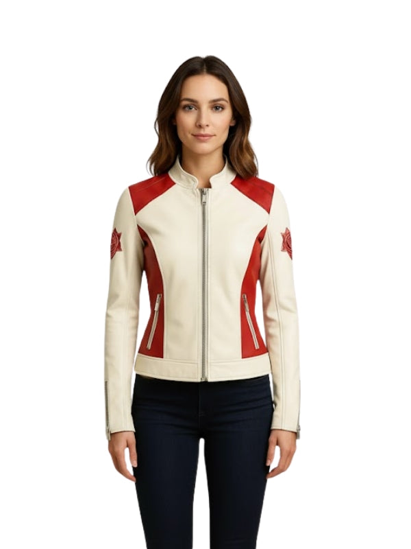 Women's Santa Reindeer Faux Leather Jacket