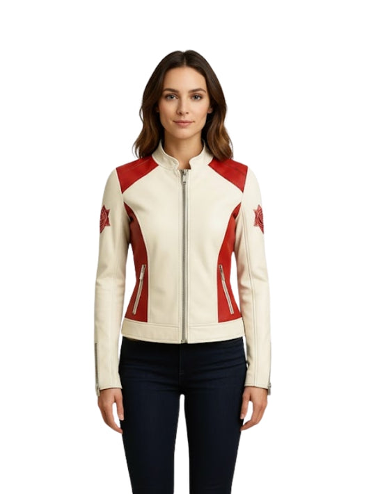 Women's Santa Reindeer Faux Leather Jacket