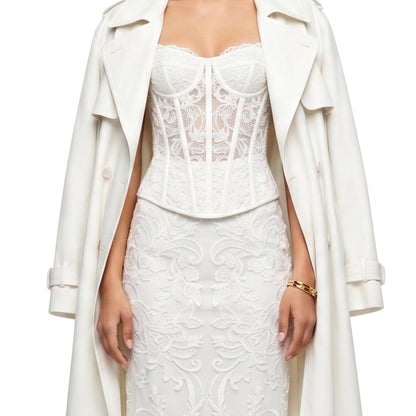 Zendaya Inspired Off-White Wool Coat Paris 2026