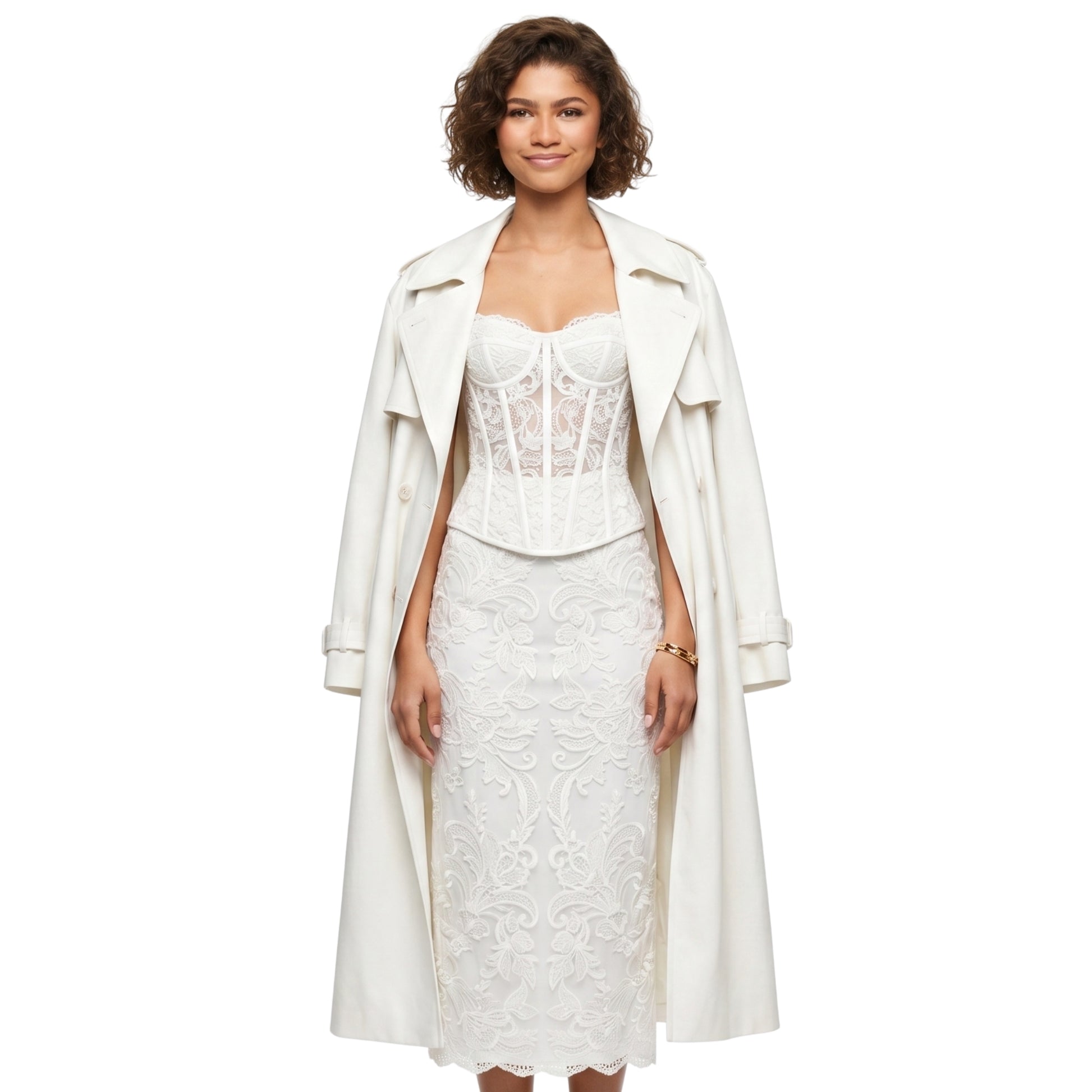 Zendaya Paris 2026 Off White Wool Coat