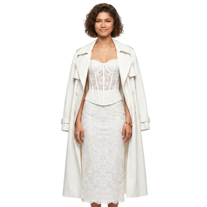 Zendaya Paris 2026 Off White Wool Coat