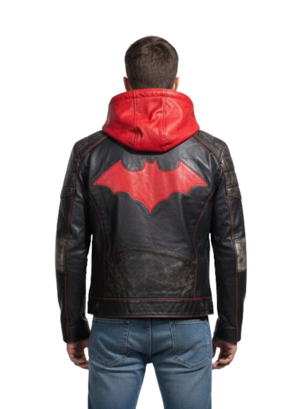 Arkham Knight Red Hood Leather Jacket