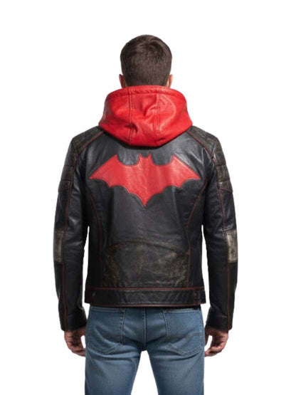 Arkham Knight Red Hood Leather Jacket