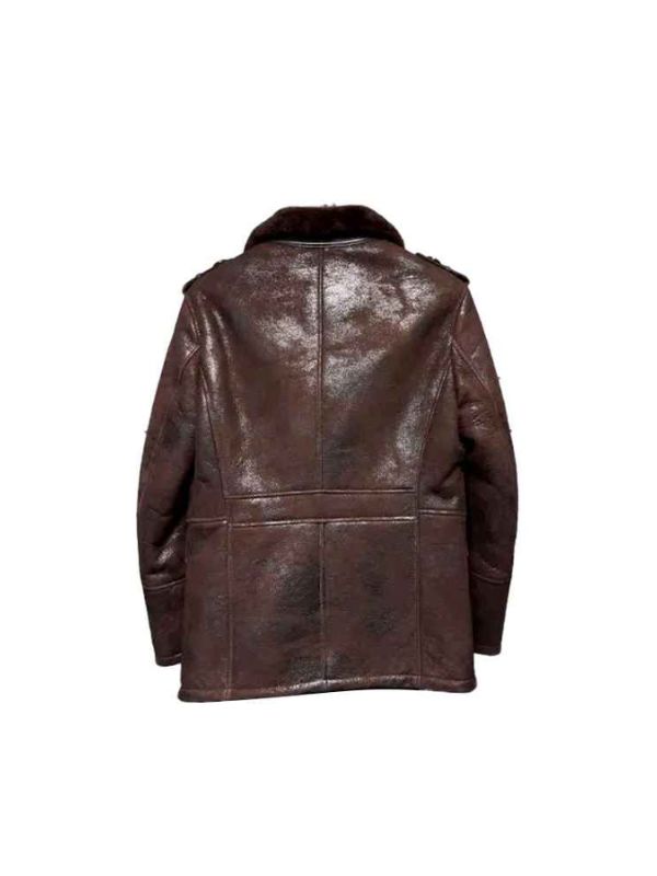 Men's Maroon Aviator B3 Sheepskin Flying Pilot American Style Bomber Leather Jacket